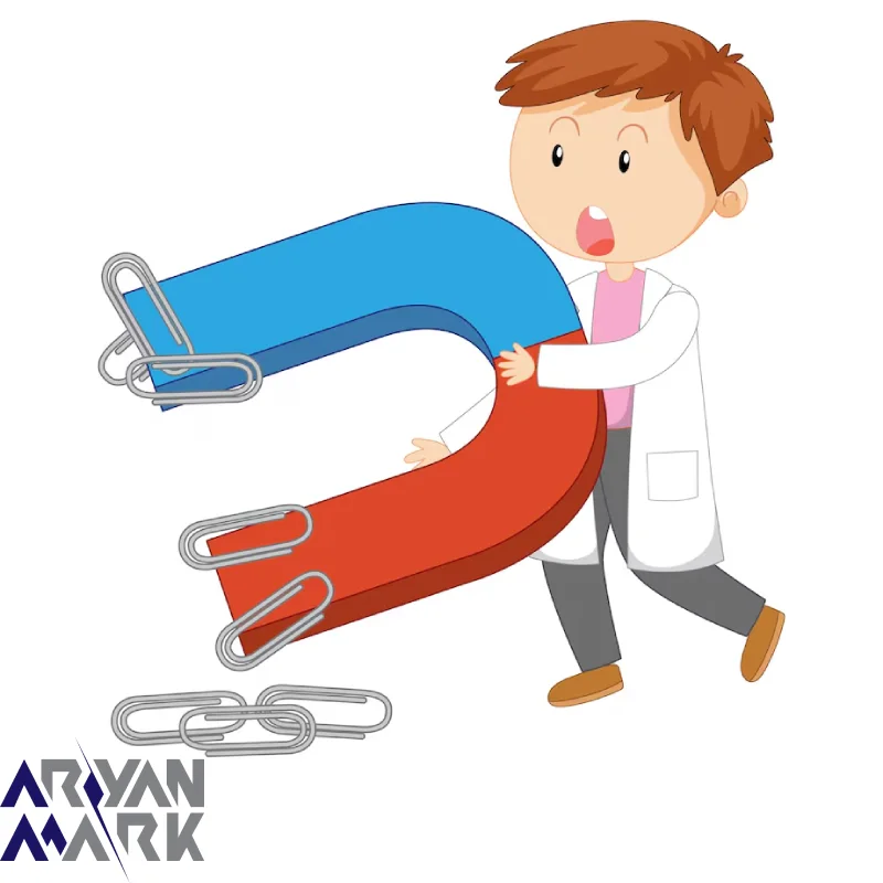 کودکی درحال استفاده از آهن ربا